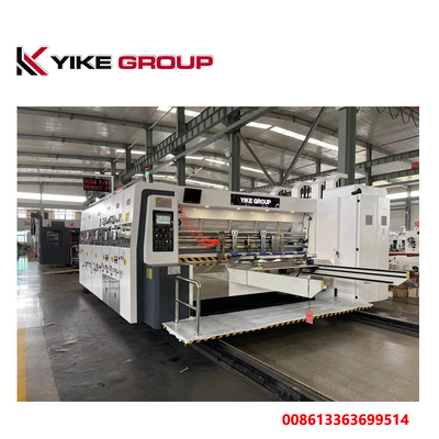 Macchina per l'incartonamento del cartone della macchina di Slotter della stampante Flexo di 4 colori YK-1224 da 150 pezzi/minuto